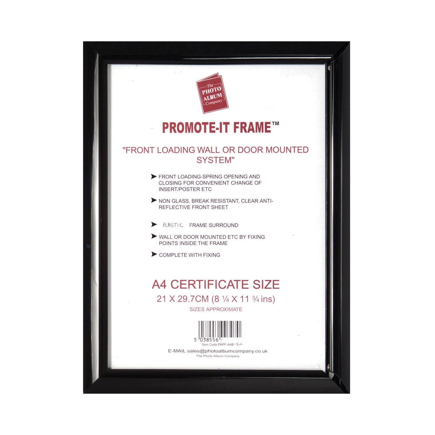 Hampton Frames Promote It Frame A4 Black PAPFA4B-Black