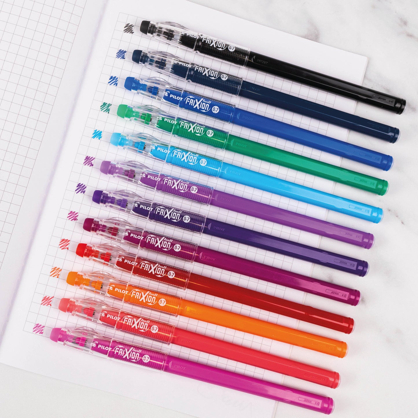 Pilot FriXion Ball Stick Erasable Gel Pens Wallet Assorted (Pack of 6) 5012052061965