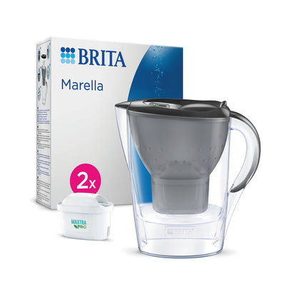 Brita Marella Water Filter Jug 2.4L Cool Graphite + 2 Cartridges 1051134