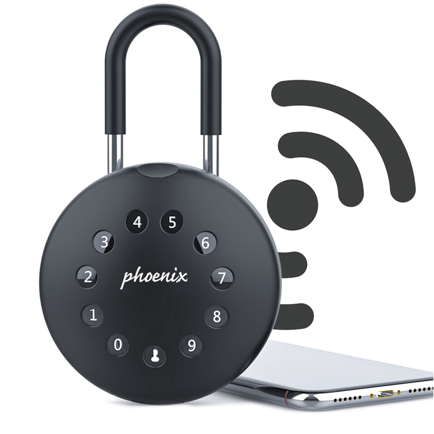 Phoenix Palm Smart Key Safe with Electronic Lock and Padlock Shackle Black KS0213ES