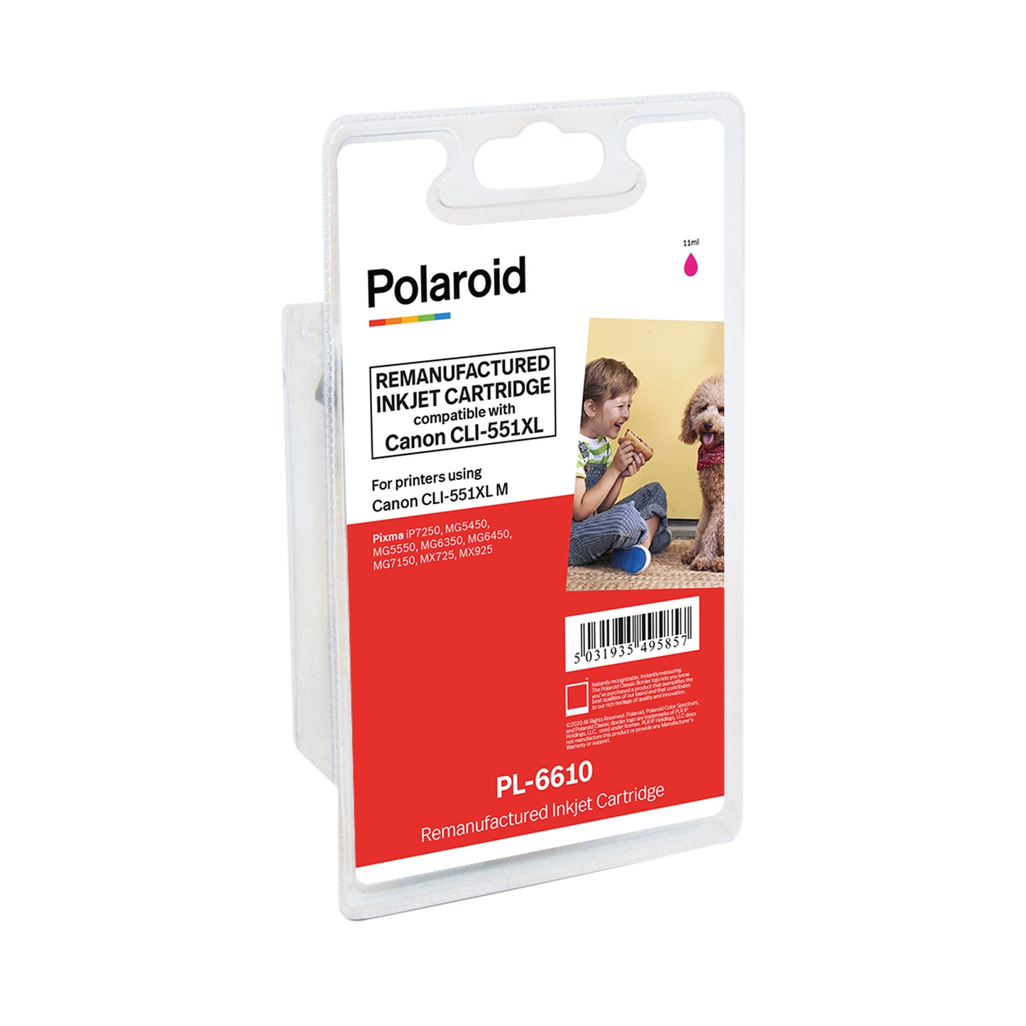 Polaroid Canon CLI-551XL Inkjet Cartridge Magenta 6445B001-COMP