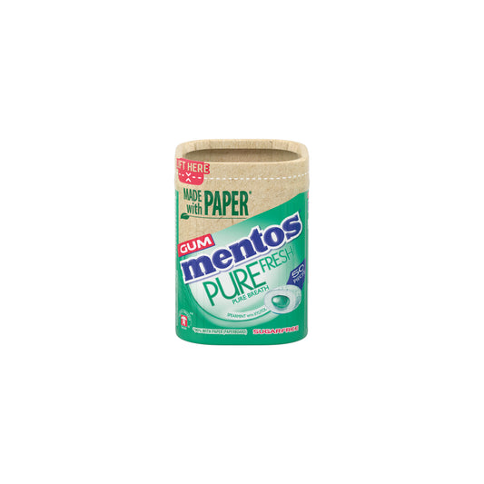 Mentos Pure Fresh Spearmint Gum x50 pieces Paper Bottle (Pack of 6) 9063001