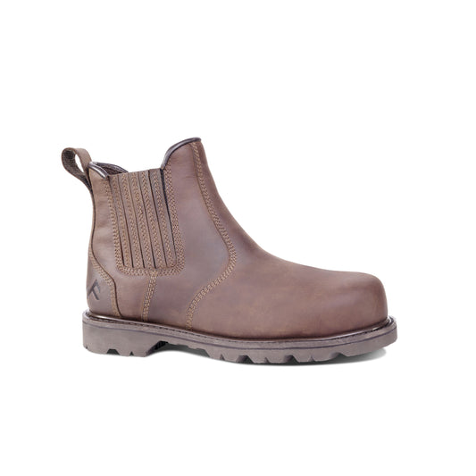 Rock Fall RF206 Farrier Chelsea Safety Boot Brown 12