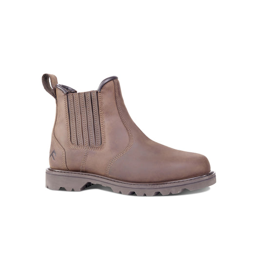 Rock Fall RF246 Plough Non-Safety Chelsea Boot Brown 08