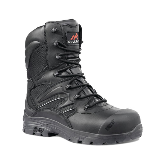 Rock Fall RF4500 Titanium High Leg Waterproof Safety Boot With Side Zip Black 11