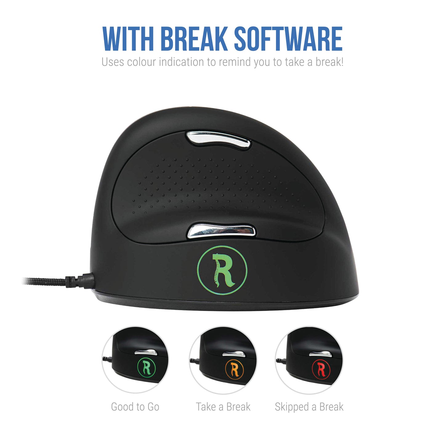 R-GO HE Break Ergonomic Vertical Wired Mouse Large Right Hand RGOBRHEMLR