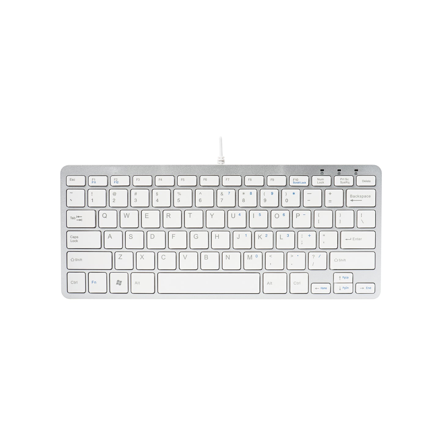R-GO Compact Ergonomic Wired Keyboard UK QWERTY White RGOECUKW