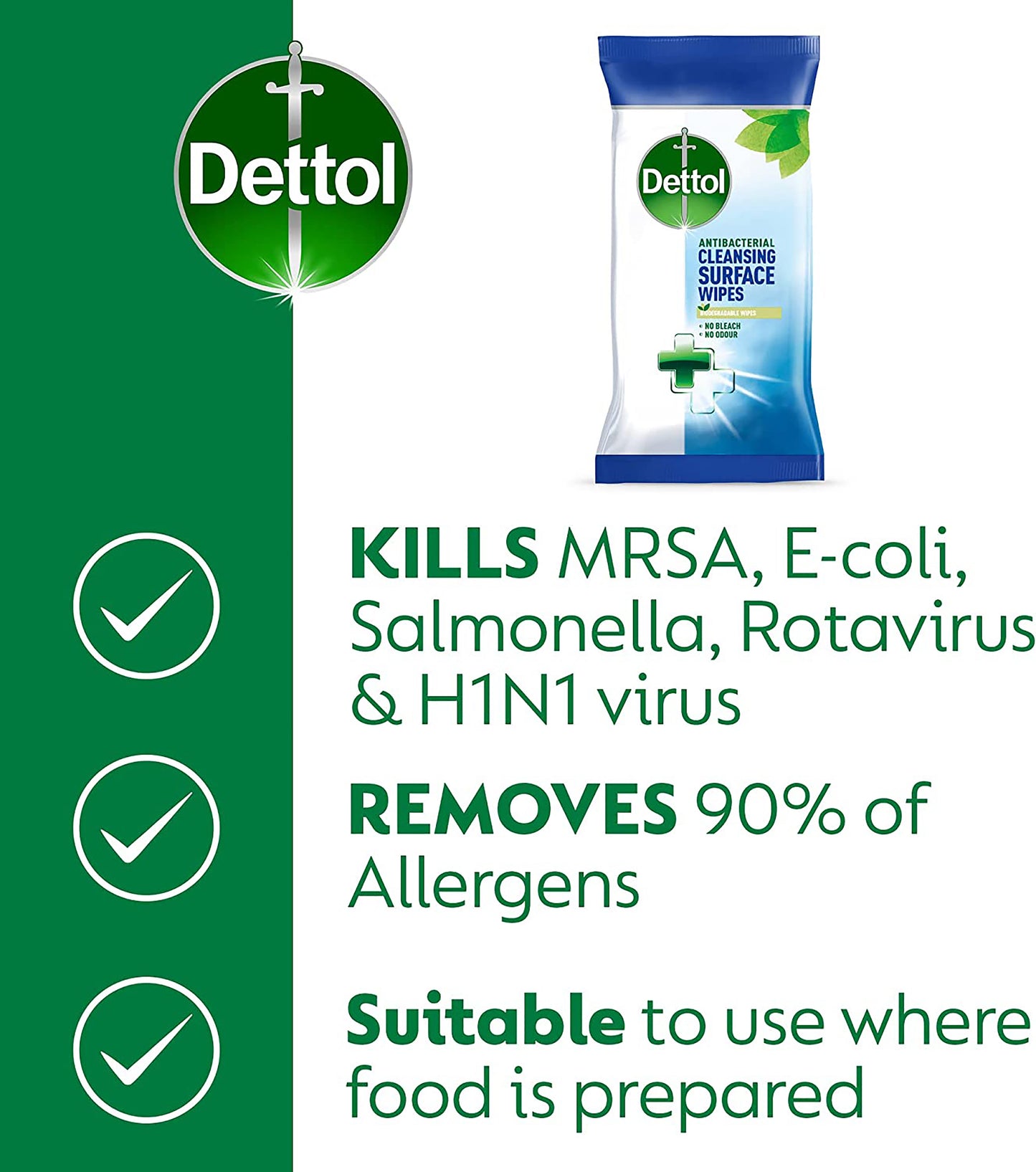 Dettol Antibacterial Cleansing Wipes (Pack of 126) 3189500S