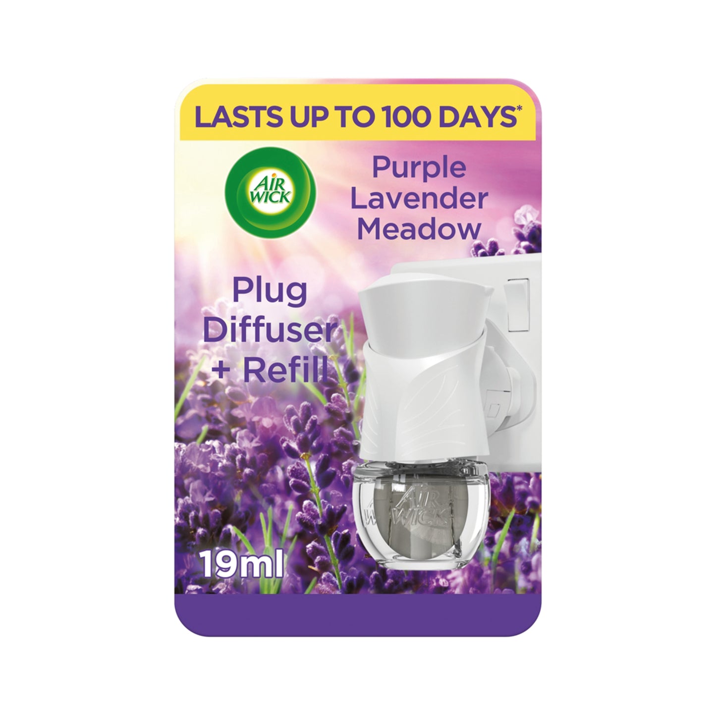Air Wick Liquid Electric Plug Diffuser + 1 Refill 19ml Purple Lavender Meadow (Pack of 4) 3039855