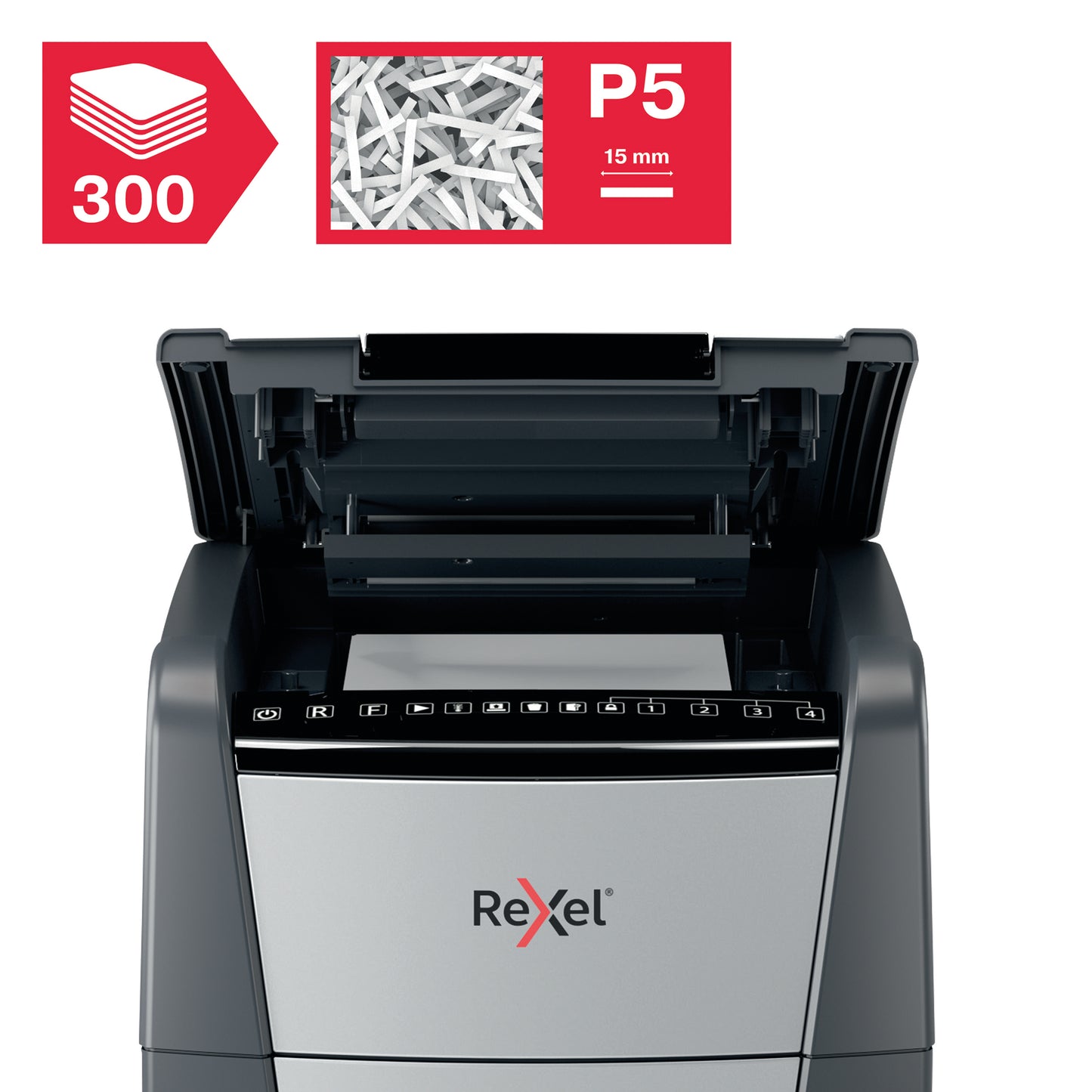 Rexel Optimum AutoFeed+ 300M Micro-Cut P-5 Shredder 2020300M