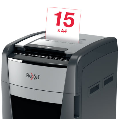 Rexel Optimum AutoFeed+ 750M Micro-Cut P-5 Shredder Black 2020750M