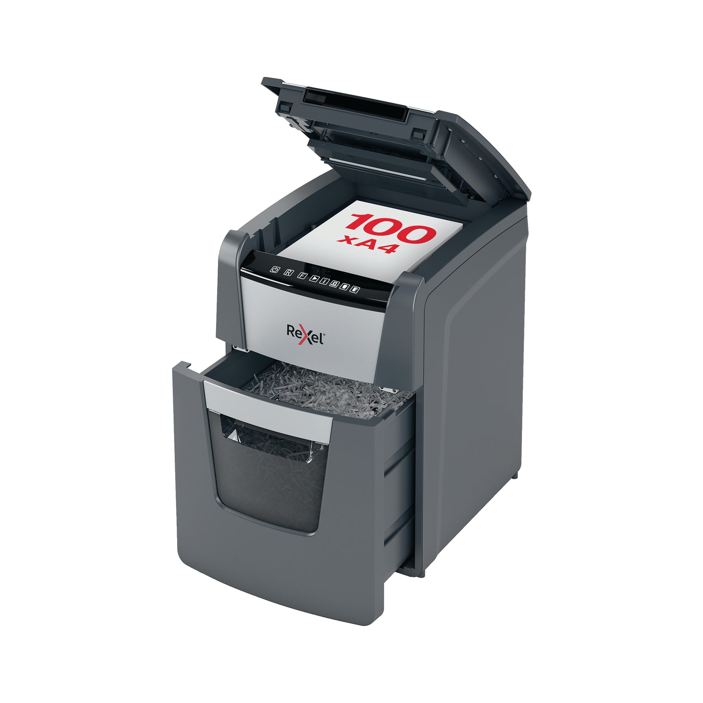 Rexel Optimum AutoFeed+ 100X Automatic Cross Cut Paper Shredder P4
