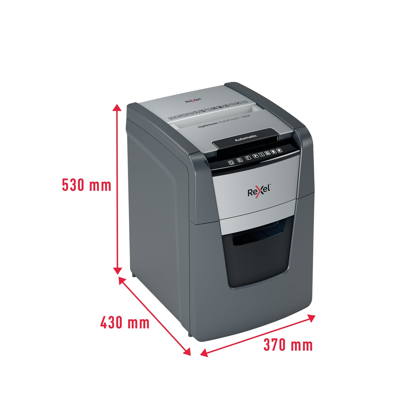 Rexel Optimum AutoFeed+ 100X Automatic Cross Cut Paper Shredder P4