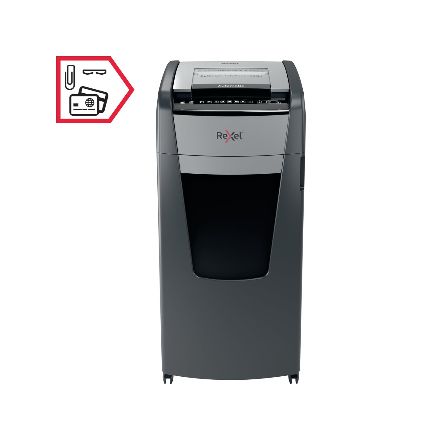 Rexel Optimum AutoFeed+ 600M Micro-Cut P-5 Shredder Black 2020600M