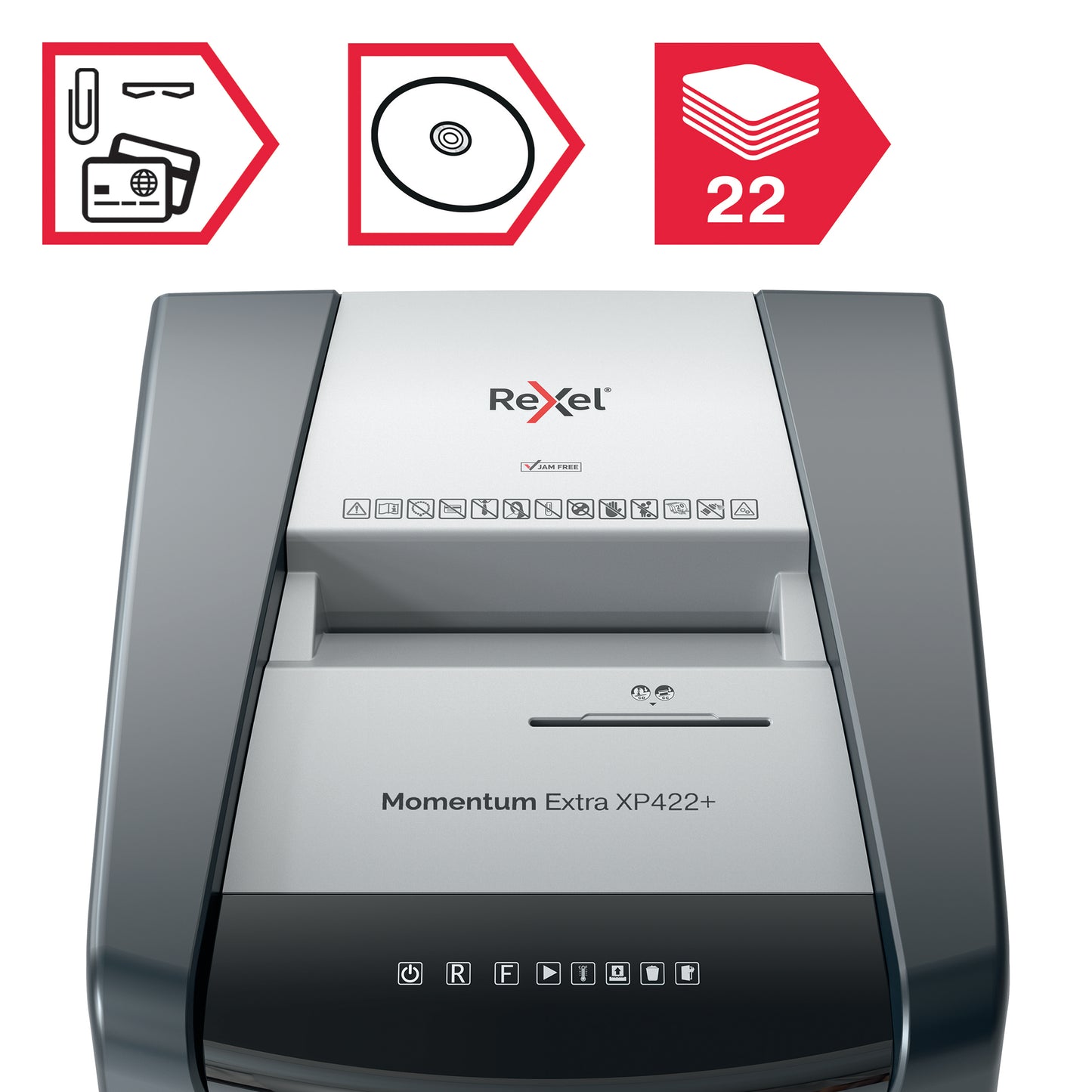 Rexel Momentum Extra XP422+ Jam Free Cross Cut Paper Shredder P4