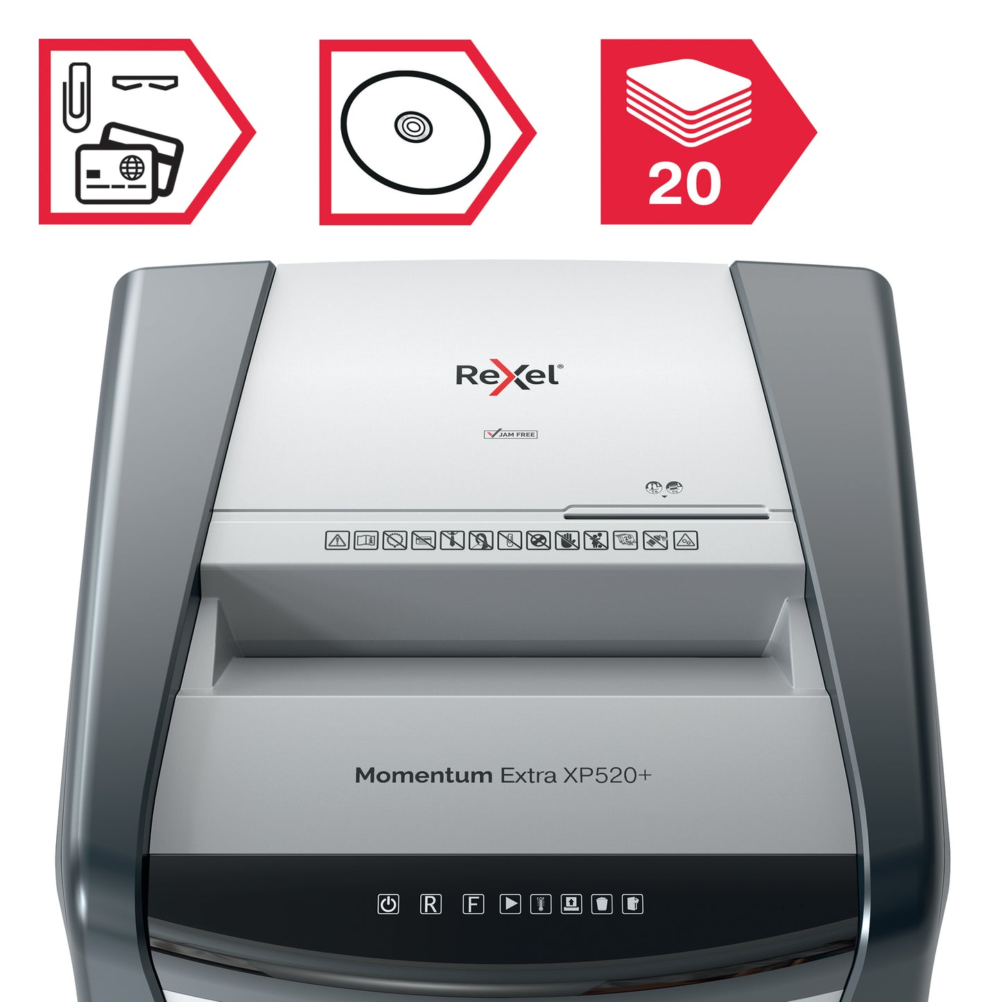 Rexel Momentum Extra XP520+ Jam Free Micro Cut Paper Shredder P5