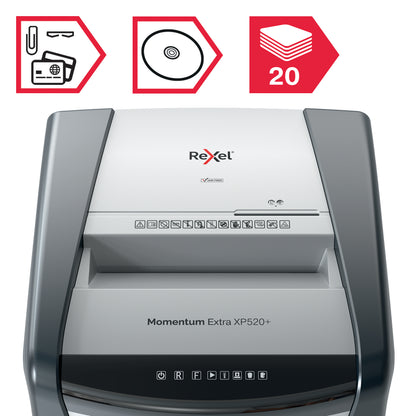 Rexel Momentum Extra XP520+ Jam Free Micro Cut Paper Shredder P5