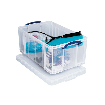 Really Useful 64L Plastic Storage Box W710xD440xH310mm Clear 64C