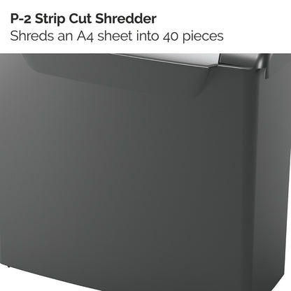 Rexel S206 paper shredder Strip shredding 22 cm Black, Silver