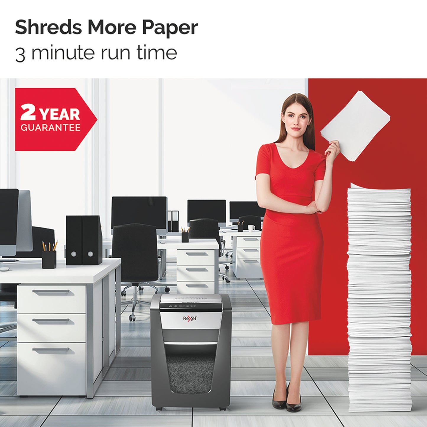 Rexel S206 paper shredder Strip shredding 22 cm Black, Silver