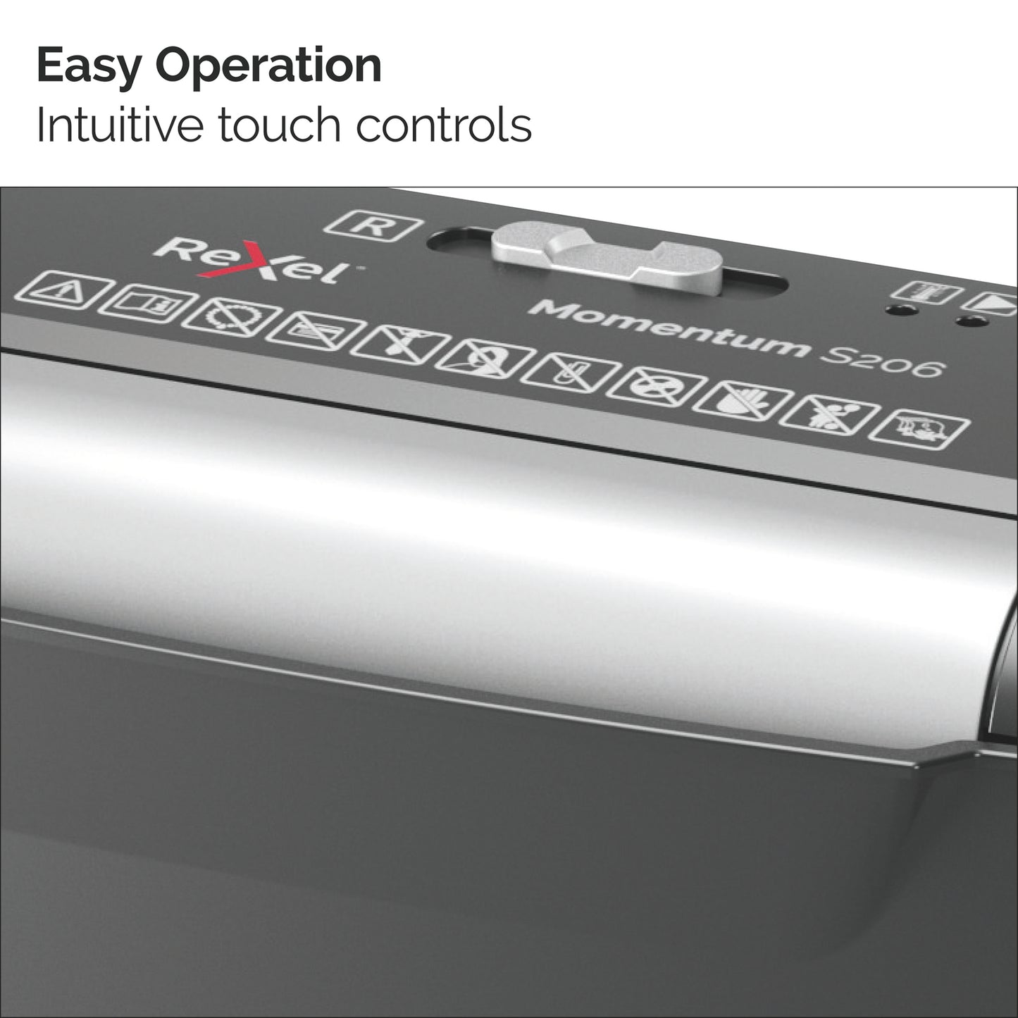 Rexel S206 paper shredder Strip shredding 22 cm Black, Silver