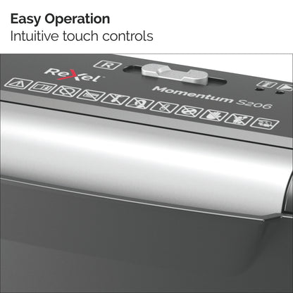 Rexel S206 paper shredder Strip shredding 22 cm Black, Silver
