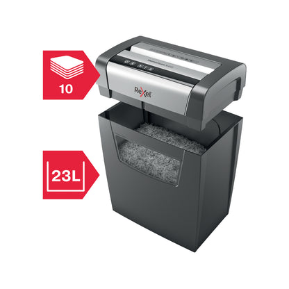 Rexel X410 paper shredder Cross shredding 22 cm Black, Silver