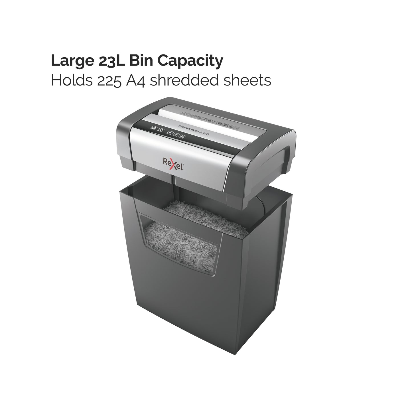 Rexel X410 paper shredder Cross shredding 22 cm Black, Silver