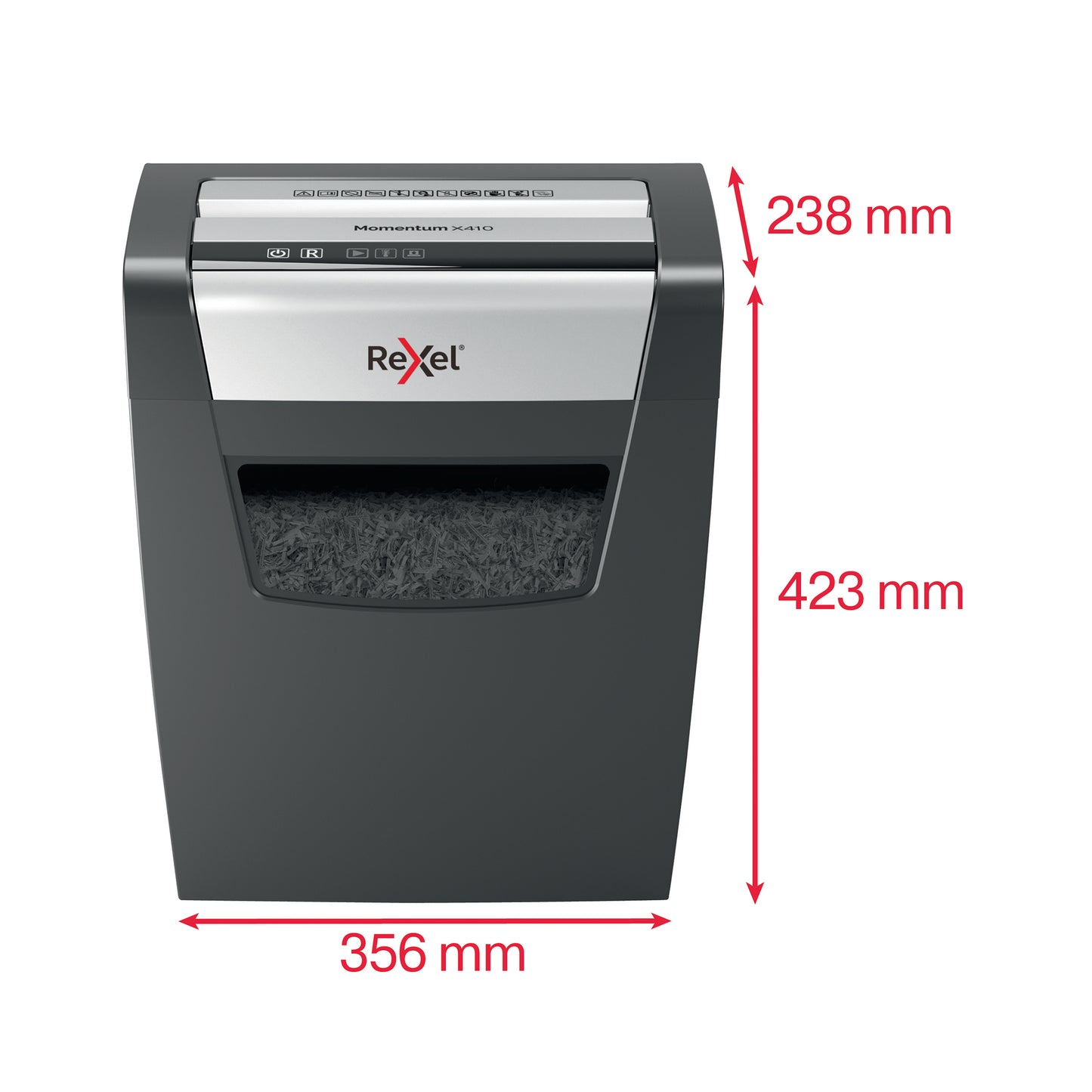 Rexel X410 paper shredder Cross shredding 22 cm Black, Silver