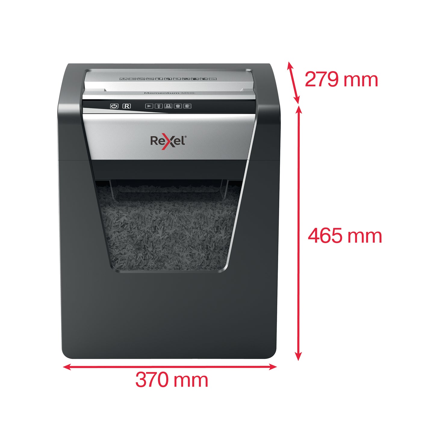 Rexel M510 paper shredder Micro-cut shredding 60 dB 22.3 cm Black, Silver