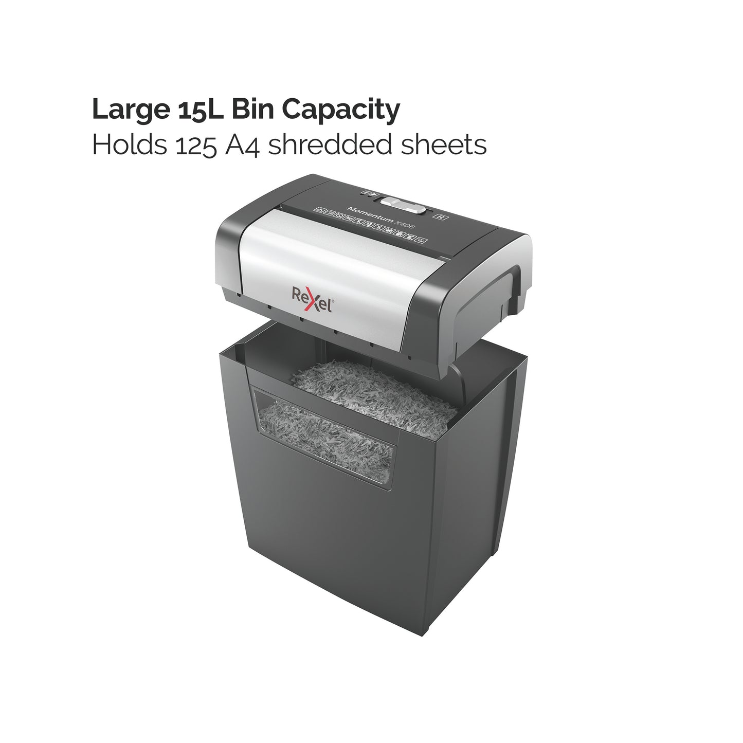 Rexel X406 paper shredder Cross shredding 22 cm Black, Silver