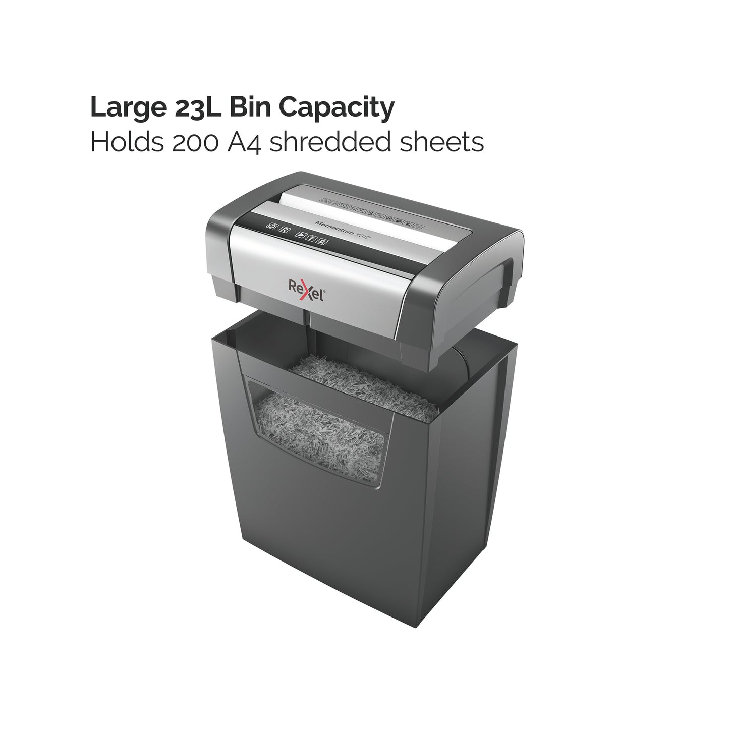 Rexel X312 paper shredder Cross shredding 22 cm Black, Silver