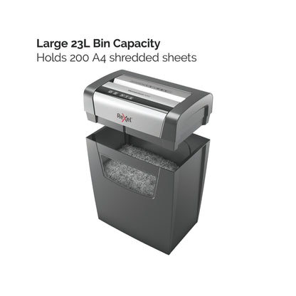 Rexel X312 paper shredder Cross shredding 22 cm Black, Silver