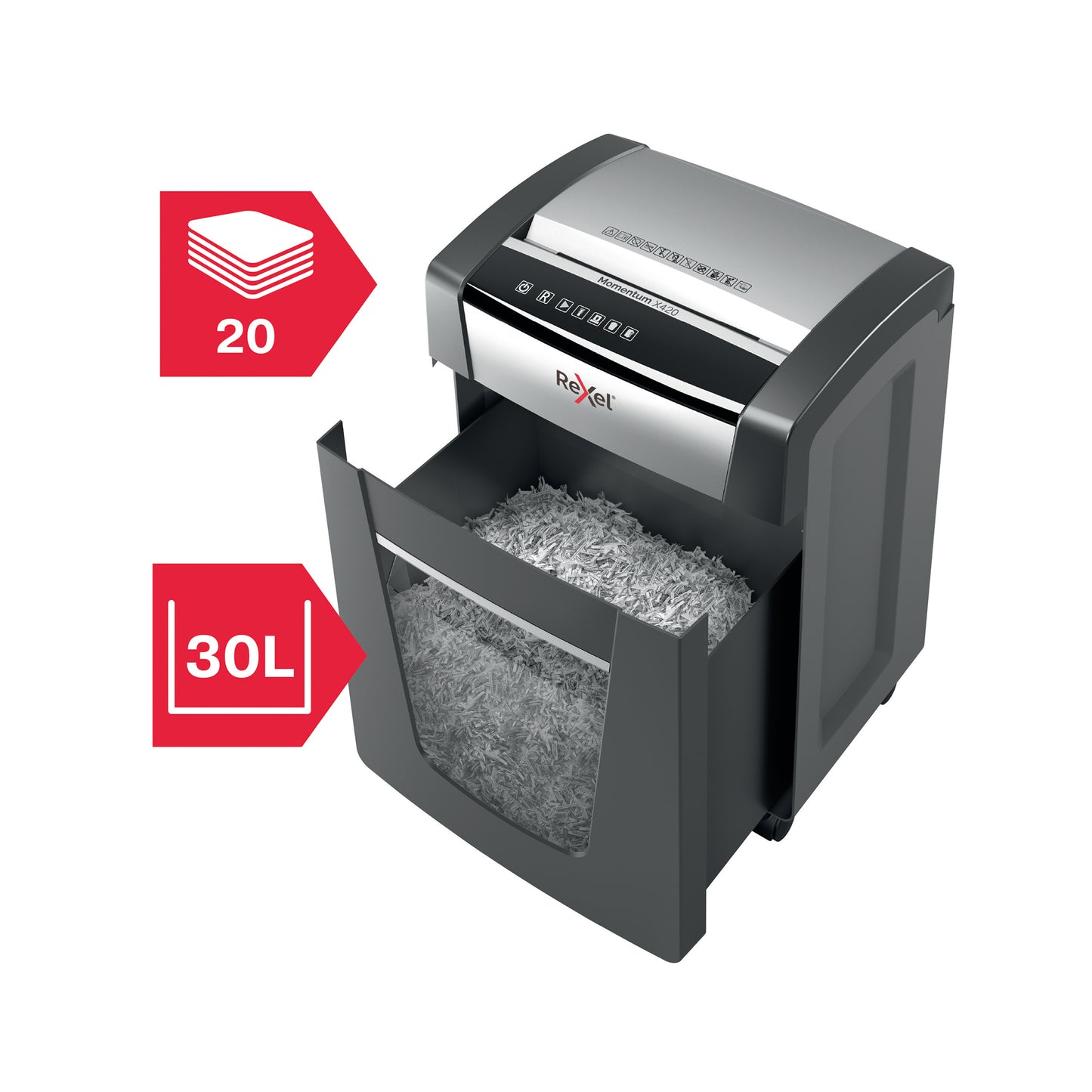 Rexel X420 paper shredder Cross shredding 60 dB 23 cm Black, Silver