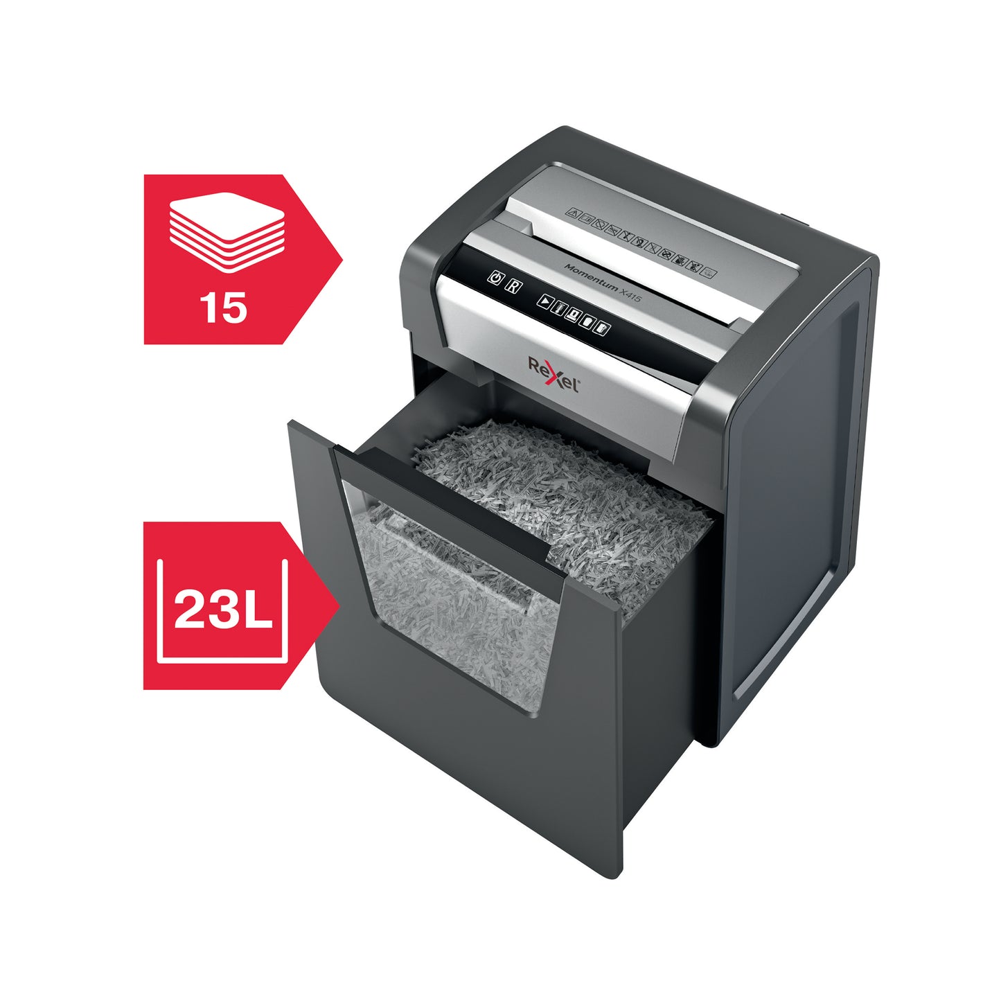 Rexel Momentum X415 Cross-Cut P-4 Shredder Black 2104576