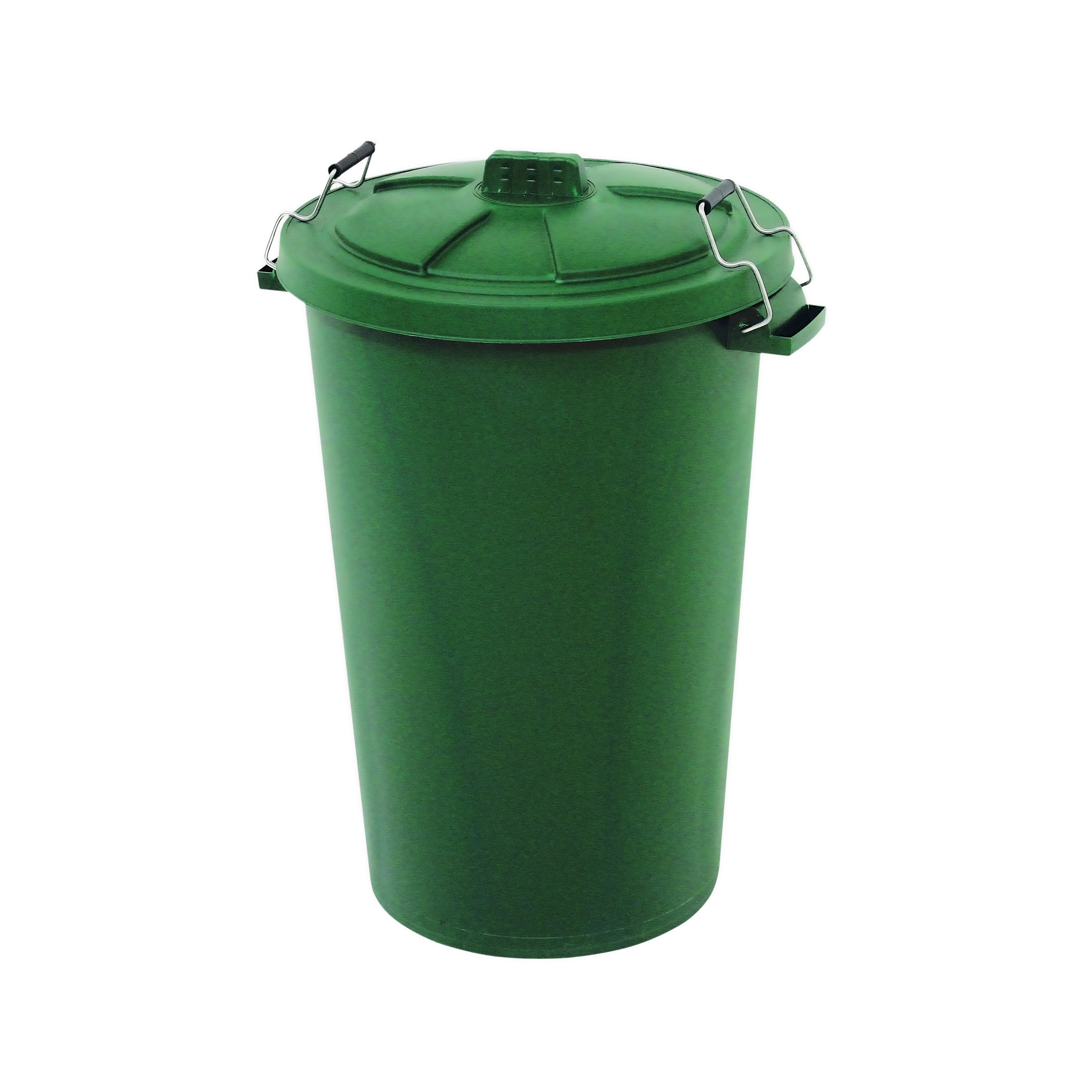 Plastic Dustbin with Locking Clip Lid 90 Litre Green 415697 – EverythingInk