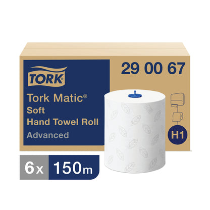 Tork Matic Hand Towel H1 White 150m (Pack of 6) 290067