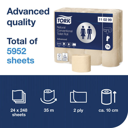 Tork Mini Jumbo 2-Ply Toilet Roll Advanced 170m Natural (Pack of 12) 120377