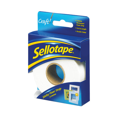 Sellotape Sticky Fixer Permanent Strip 25mm x 3m