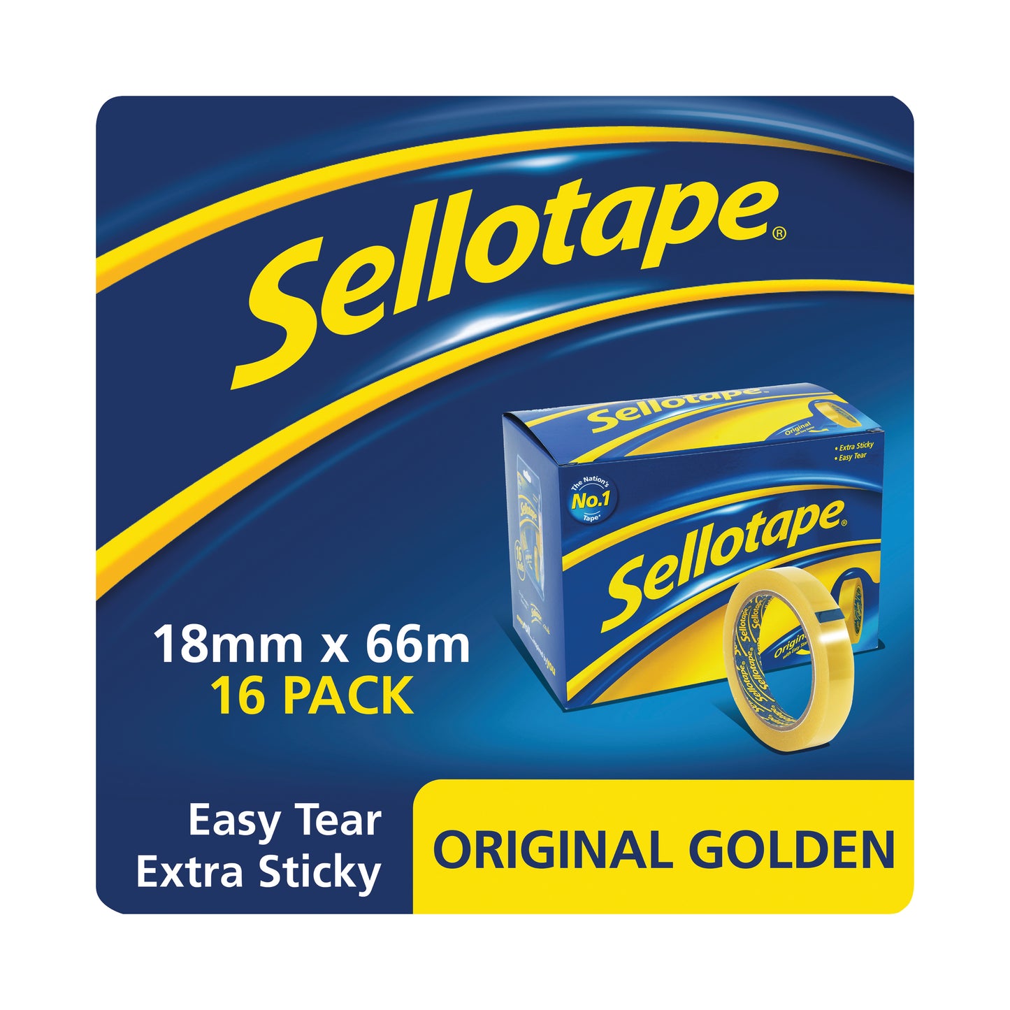 Sellotape Original Golden Tape 18mmx66m (Pack of 16) 1443252