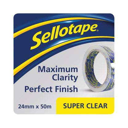 Sellotape Super Clear Tape 24mm x 50m (6 Pack) 1569087