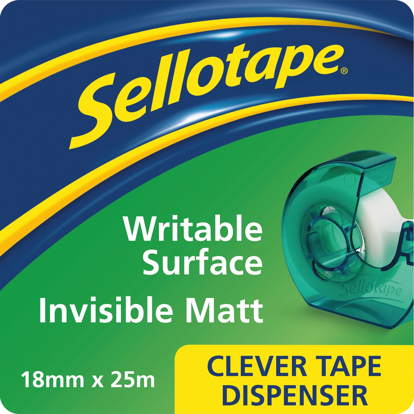 Sellotape Clever Tape Dispenser + Roll 18mmx25m (Pack of 6) 1766010
