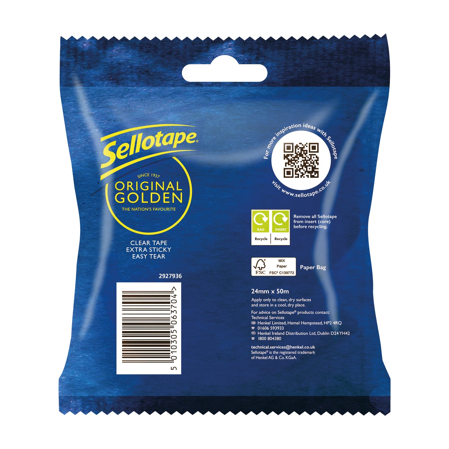 Sellotape Original Golden Tape 24mmx50m CDU (Pack of 24) 2928291