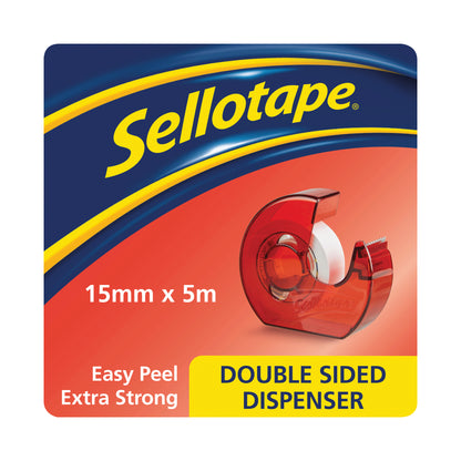 Sellotape Double Sided Tape and Dispenser 15mm x 5m 1766008