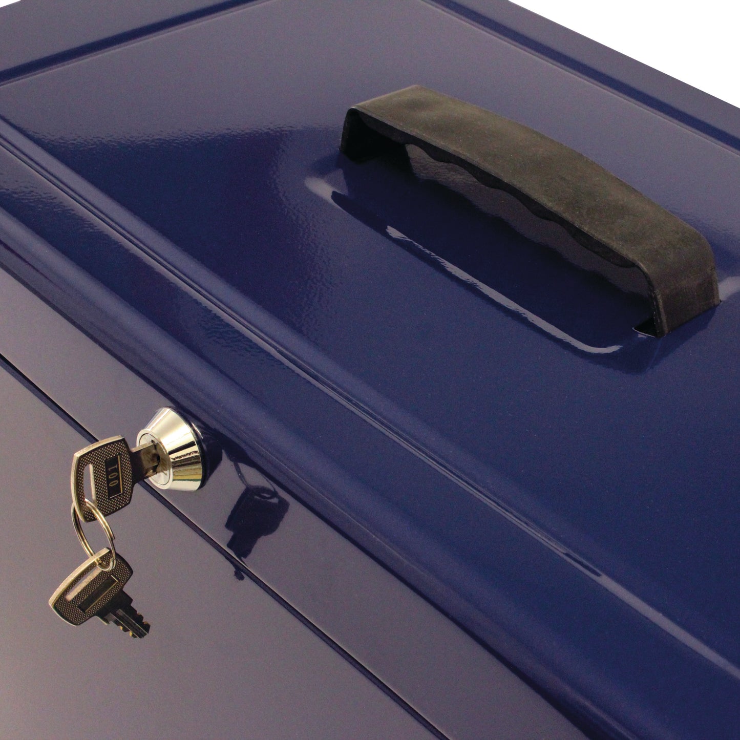 Cathedral Metal File Box Home Office Foolscap Blue HOBL