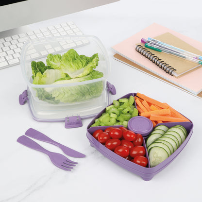 Sistema Salad Max to Go Coloured Clip 1.63L Clear 21357