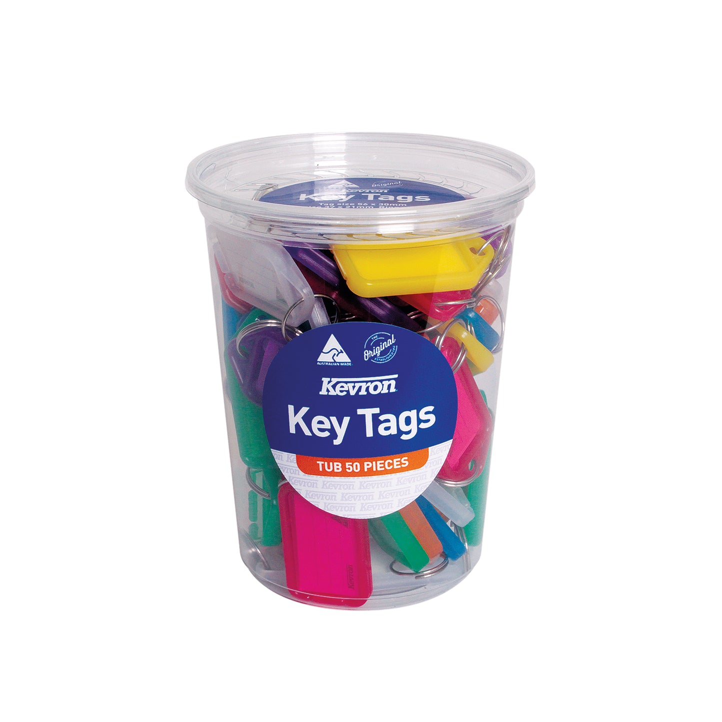 Kevron Standard Key Tags Assorted (Pack of 50) ID5TUB50ASST