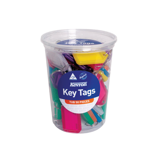 Kevron Standard Key Tags Assorted (Pack of 50) ID5TUB50ASST