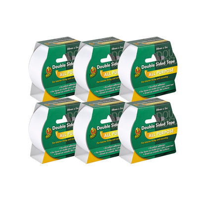 Ducktape Double-Sided Interior Tape 38mmx5m Clear (Pack of 6) 232603