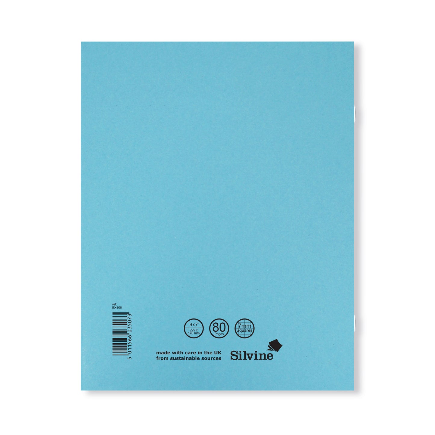 Silvine Exercise Book 7mm Squares 229x178mm Blue (Pack of 10) EX106